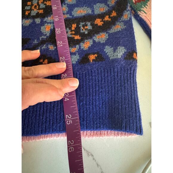 Farm Rio Toucans Mixed Scarf Print Oversized Sweater - XS - Picture 9 of 9